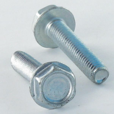 1 x Tornillo autorroscante cabeza hexagonal resalto reborde liso M4X12 Acero cincado blanco