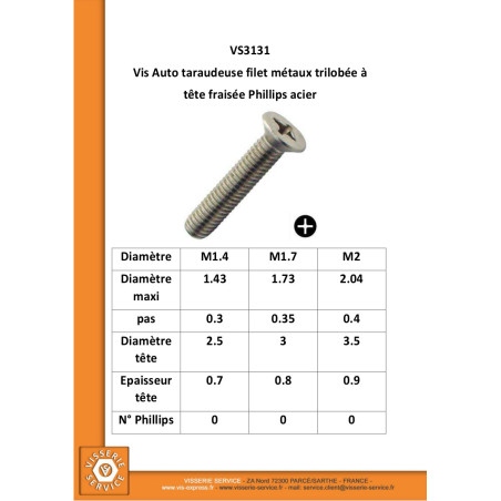 1 x Tornillo autorroscante Varilla roscada metales cabeza fresada/testa svasat phillips Acero cincado blanco 2X10