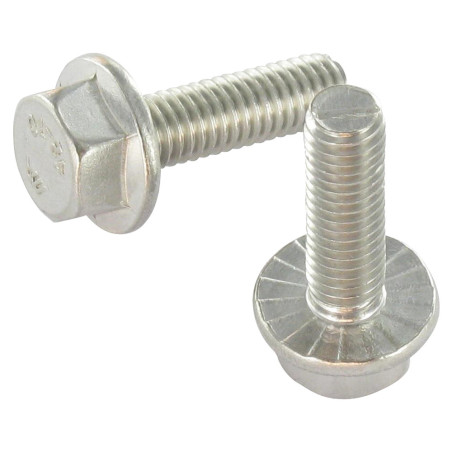 1 x Tornillo metales cabeza hexagonal resalto reborde dentado M10X30 Inoxidable A2