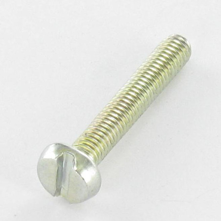 1 x Tornillo metales cabeza cilíndrica ancha ranura M4X25 roscado en 23 Acero cincado blanco