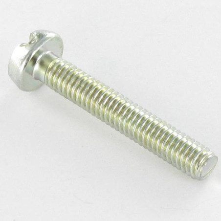 1 x Tornillo metales cabeza cilíndrica ancha ranura M4X25 roscado en 23 Acero cincado blanco
