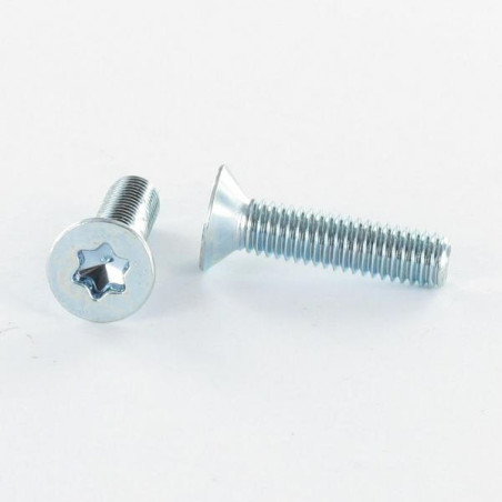 1 x Tornillo metales cabeza fresada/testa svasat TORX T10 M3X8 clase 10.9 Acero cincado blanco microtornillo