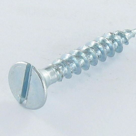 1 x Tornillo madera aglomerado cabeza fresada/testa svasat ranura 5X25 Acero cincado blanco