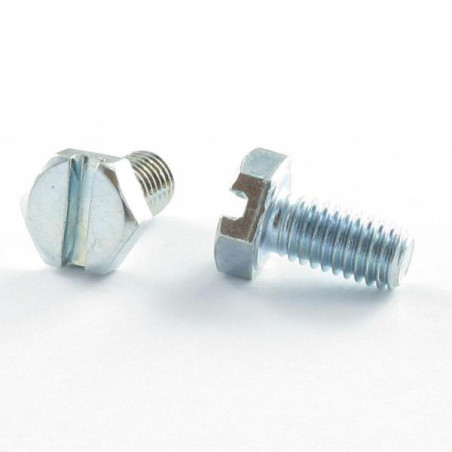 1 x Tornillo metales cabeza hexagonal M4X10 ranura Acero cincado blanco