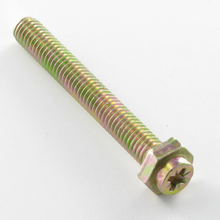 1 x Tornillo cassette cabeza hexagonal Pozi M6X45 Pozi 2 clase 6.8 Bicromato