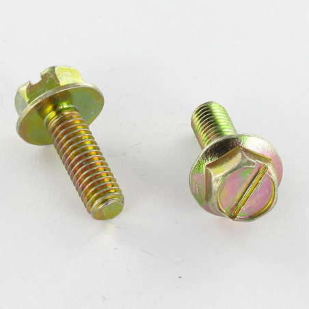 1 x Tornillo metales cabeza hexagonal M5X18 resalto reborde 11 ranura Bicromato