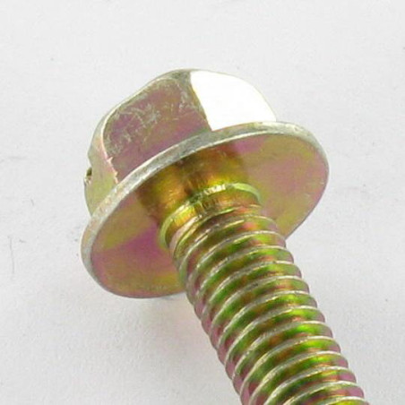 1 x Tornillo metales cabeza hexagonal M5X18 resalto reborde 11 ranura Bicromato