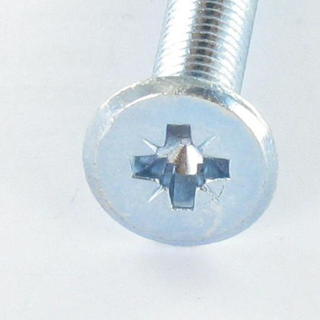 1 x Tornillo metales plano Pozi M6X35 punta troncocónico Acero cincado blanco