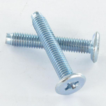 1 x Tornillo metales plano Pozi M6X50 punta troncocónico Acero cincado blanco