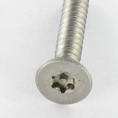 1 x Tornillo chapa Seguridad Inoxidable A2 cabeza fresada/testa svasat TORX T15 con tetón 3.5X16