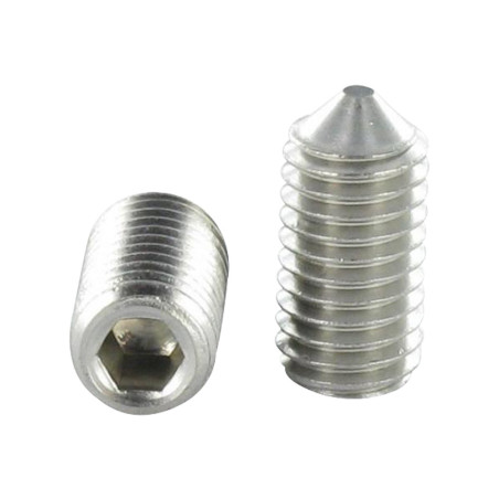 1 x Tornillo metales Inoxidable A2 sin cabeza seis lados hueco llave de 1.5 M3X5 punta cónica microtornillo