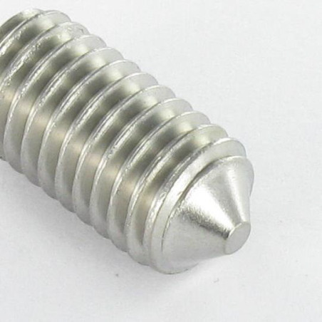 1 x Tornillo metales Inoxidable A2 sin cabeza seis lados hueco llave de 2.5 M5X10 punta cónica