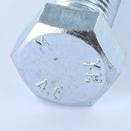 1 x Cuerpo de perno roscado parcial cabeza hexagonal M16X40 4.6 Acero cincado blanco