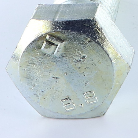 1 x Cuerpo de perno roscado parcial cabeza hexagonal M20X65 Clase 8.8 Acero cincado blanco