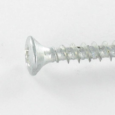 1 x Tornillo madera aglomerado cabeza fresada abombada Pozi 4X25 Acero cincado blanco