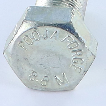 1 x Tornillo metales cabeza hexagonal M18X35 roscado total Clase 8.8 paso fino paso de 150 Acero cincado blanco