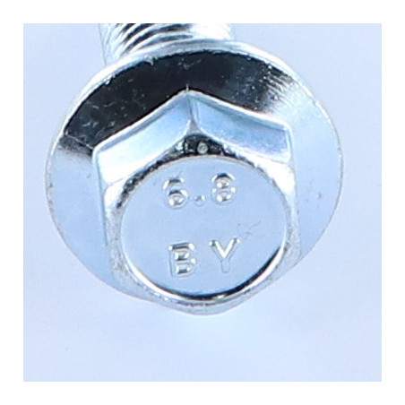 1 x Tornillo metales cabeza hexagonal M12X40 resalto reborde dentado Acero cincado blanco