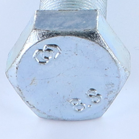 1 x Tornillo metales cabeza hexagonal M20X60 roscado total Clase 8.8 paso fino paso de 150 Acero cincado blanco