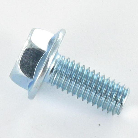 1 x Tornillo metales cabeza hexagonal M6X40 resalto liso Acero cincado blanco roscado parcial