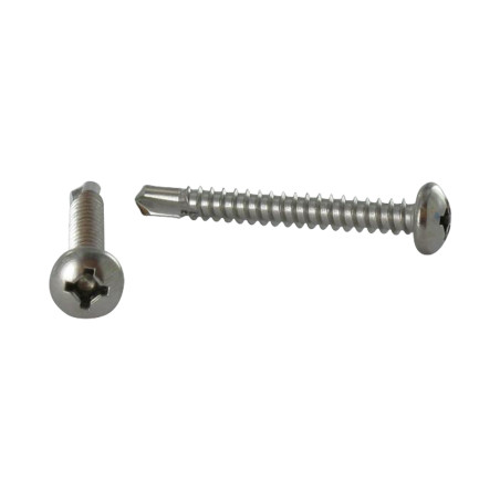 1 x Tornillo autoperforante cabeza cilíndrica cuadrado phillips 4.8X80 SQ2+PH2 Inoxidable A2