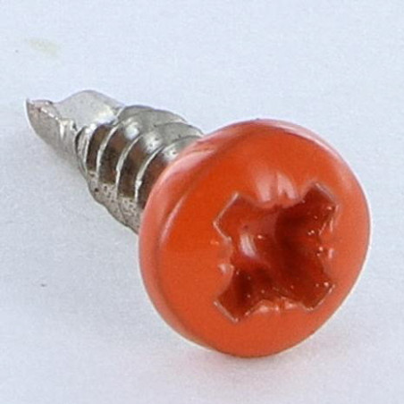 1 x Tornillo autoperforante Inoxidable A2 cabeza cilíndrica abombada Pozi 3.5X13 RAL2001 ORA