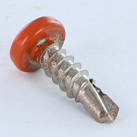 1 x Tornillo autoperforante Inoxidable A2 cabeza cilíndrica abombada Pozi 3.5X13 RAL2001 ORA