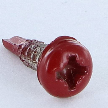 1 x Tornillo autoperforante Inoxidable A2 cabeza cilíndrica abombada Pozi 3.5X13 RAL3011 marrón rojizo ROU