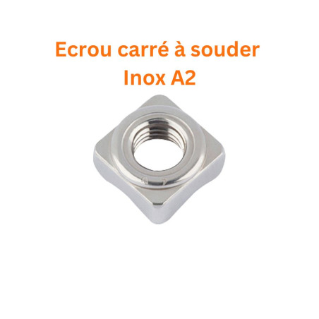 1 x Tuerca cuadrada para soldar M5 9X9X4.2 Inoxidable A2