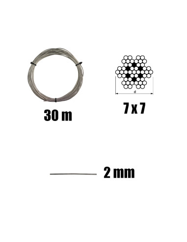 1 x Kit de 30 metros de cable de acero...