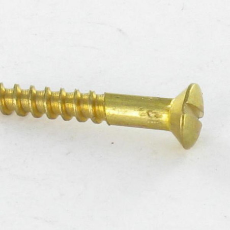 1 x Tornillo madera Latón cabeza fresada abombada ranura 3.5X12