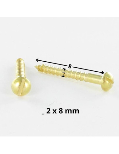 1 x Tornillo madera Latón cabeza redonda ranura...