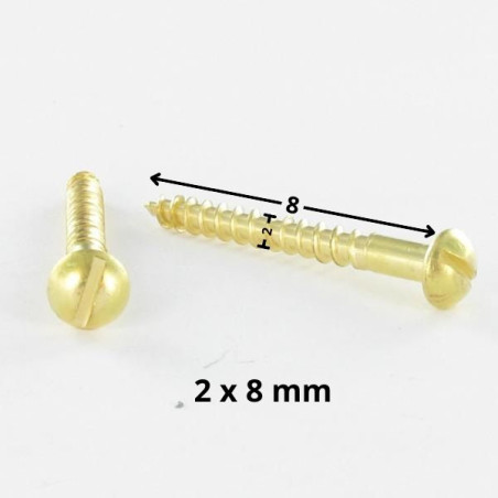 1 x Tornillo madera Latón cabeza redonda ranura 2X8 microtornillo