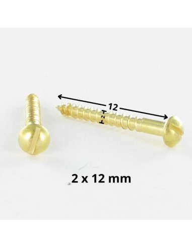 1 x Tornillo madera Latón cabeza redonda ranura...