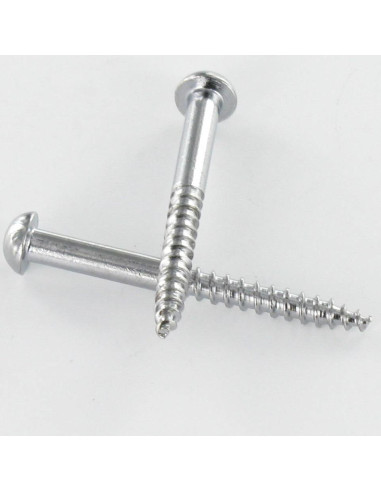 1 x Tornillo madera Latón cromo cabeza redonda...