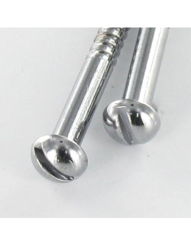 1 x Tornillo madera Latón cromo cabeza redonda...
