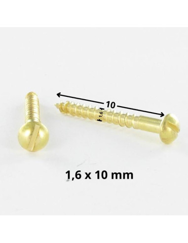 1 x Tornillo madera Latón cabeza redonda ranura...