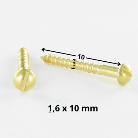 1 x Tornillo madera Latón cabeza redonda ranura 1.6X10 microtornillo