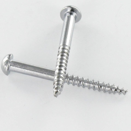1 x Tornillo madera Latón cromo cabeza redonda ranura 4X25