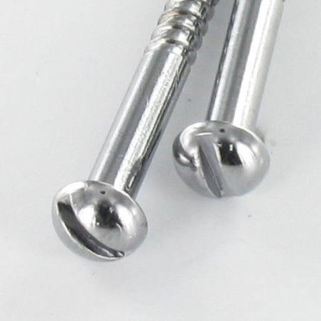 1 x Tornillo madera Latón cromo cabeza redonda ranura 4X40