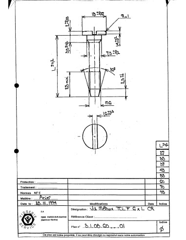 1 x Tornillo metales cabeza cilíndrica ancha...