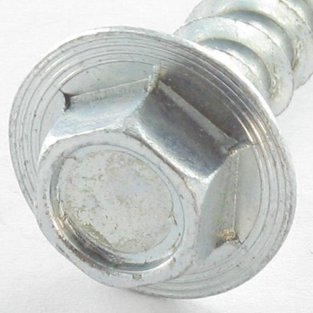 1 x Tornillos para madera TEKOR cabeza hexagonal resalto reborde 8X50 Acero cincado blanco cut punta antihendidura tipo 17