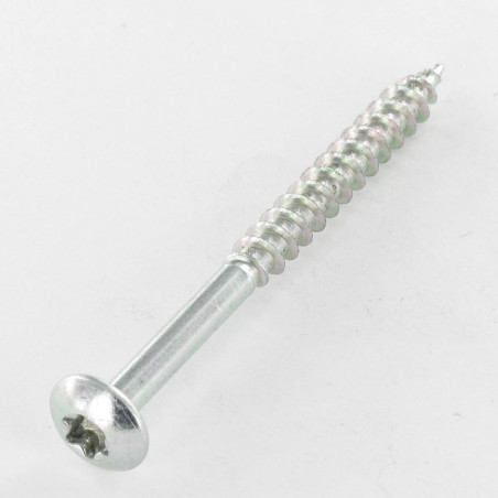 1 x Tornillo madera aglomerado poelier cabeza redonda ancha 7X100 roscado en 60 TORX T30 Acero cincado blanco 200 Horas