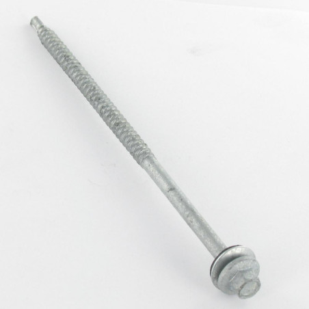 1 x Tornillo autoperforante cabeza hexagonal 6.5X125 Arandela fuerte resistencia a la corrosión Acero galvanizado en