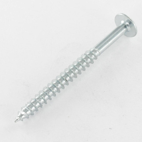 1 x Tornillo madera aglomerado poelier cabeza redonda ancha 6X90 roscado en 50 TORX T30 Acero cincado blanco 200 Horas