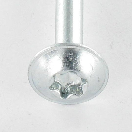 1 x Tornillo madera aglomerado poelier cabeza redonda ancha 6X90 roscado en 50 TORX T30 Acero cincado blanco 200 Horas