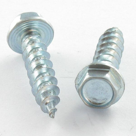 1 x Tornillo madera aglomerado cabeza hexagonal resalto reborde 6X25 Acero cincado blanco