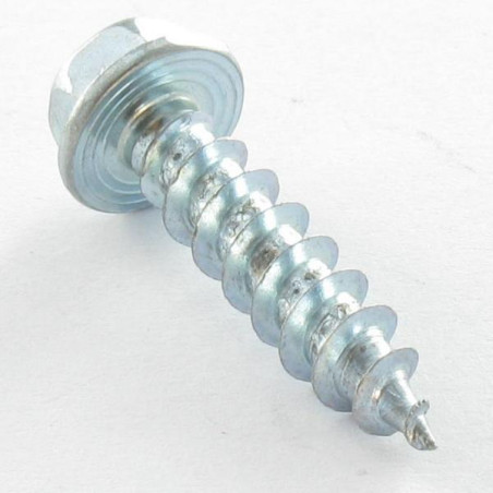 1 x Tornillo madera aglomerado cabeza hexagonal resalto reborde 6X25 Acero cincado blanco