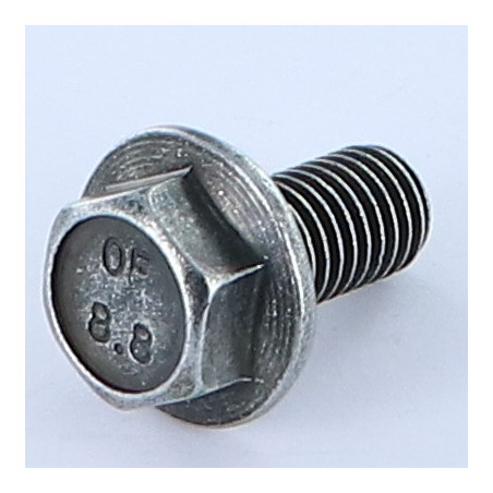 1 x Tornillo metales cabeza hexagonal M10X20 resalto reborde dentado Clase 8.8 Acero cincado negro