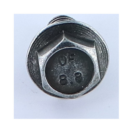 1 x Tornillo metales cabeza hexagonal M10X20 resalto reborde dentado Clase 8.8 Acero cincado negro