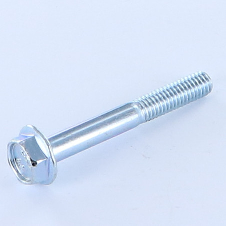 1 x Tornillo metales cabeza hexagonal M6X45 roscado parcial resalto reborde dentado Clase 8.8 Acero cincado blanco